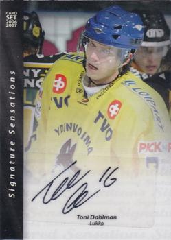 2006-07 Cardset Finland - Signature Sensations 2 #NNO Toni Dahlman Front