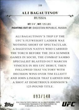 2014 Topps UFC Bloodlines - Flag #10 Ali Bagautinov Back