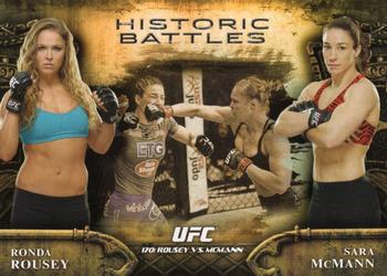 2014 Topps UFC Bloodlines - Historic Battles #HB-22 Ronda Rousey / Sara McMann Front