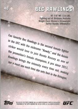 2015 Topps UFC Knockout #40 Bec Rawlings Back
