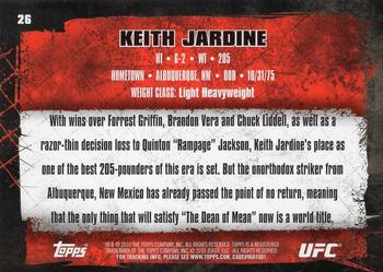 2010 Topps UFC - Gold #26 Keith Jardine Back