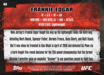 2010 Topps UFC - Gold #48 Frankie Edgar Back
