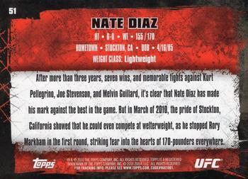 2010 Topps UFC - Gold #51 Nate Diaz Back