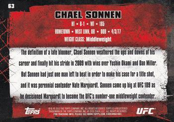 2010 Topps UFC - Gold #63 Chael Sonnen Back