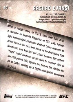 2015 Topps UFC Knockout - Gold #60 Rashad Evans Back