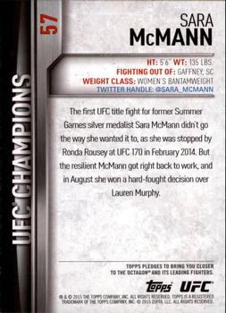 2015 Topps UFC Champions #57 Sara McMann Back