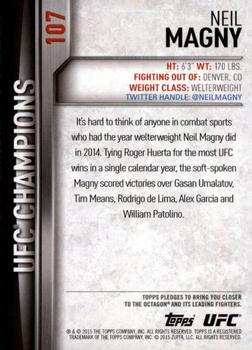 2015 Topps UFC Champions #107 Neil Magny Back