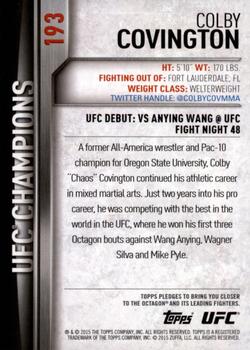 2015 Topps UFC Champions #193 Colby Covington Back