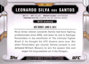2015 Topps UFC Chronicles #201 Leonardo Silva dos Santos Back