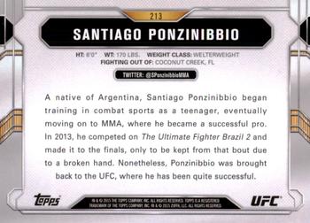 2015 Topps UFC Chronicles #213 Santiago Ponzinibbio Back
