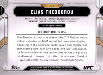 2015 Topps UFC Chronicles #231 Elias Theodorou Back