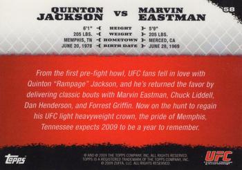 2009 Topps UFC Round 1 - Gold #58 Quinton Jackson / Marvin Eastman Back