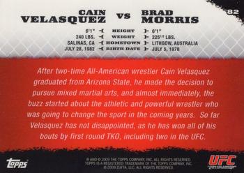 2009 Topps UFC Round 1 - Gold #82 Cain Velasquez / Brad Morris Back