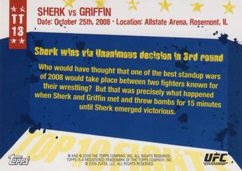 2009 Topps UFC Round 1 - Top 10 Fights of 2008 #13 Sean Sherk / Tyson Griffin Back