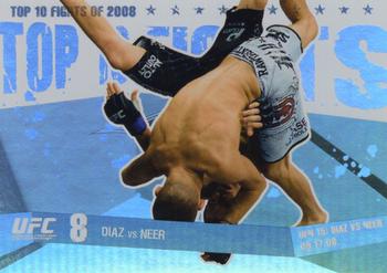 2009 Topps UFC Round 1 - Top 10 Fights of 2008 #TT31 Nate Diaz / Josh Neer Front