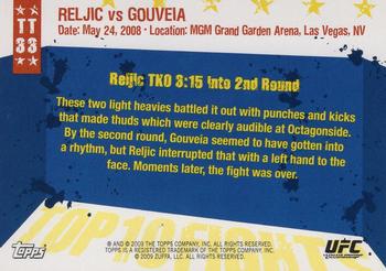 2009 Topps UFC Round 1 - Top 10 Fights of 2008 #33 Goran Reljic / Wilson Gouveia Back