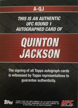 2009 Topps UFC Round 1 - Autographs #AQJ Quinton Jackson Back