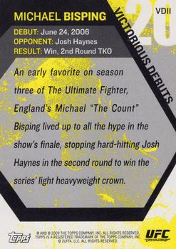 2009 Topps UFC Round 1 - Victorious Debut #VD11 Michael Bisping Back