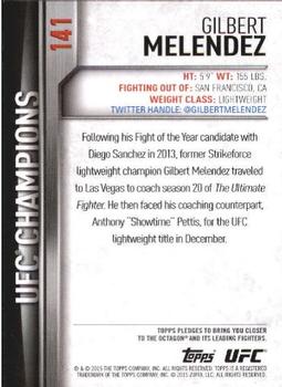2015 Topps UFC Champions - Black #141 Gilbert Melendez Back