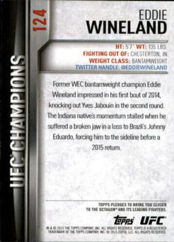 2015 Topps UFC Champions - Blue #124 Eddie Wineland Back