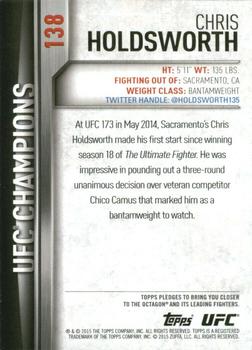 2015 Topps UFC Champions - Blue #138 Chris Holdsworth Back