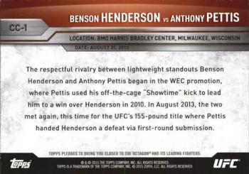 2015 Topps UFC Champions - Championship Clashes #CC-1 Benson Henderson / Anthony Pettis Back