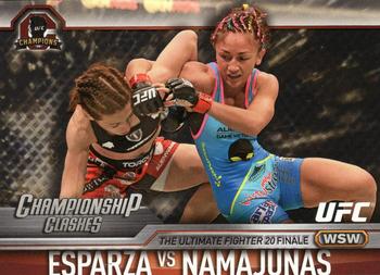 2015 Topps UFC Champions - Championship Clashes #CC-7 Rose Namajunas / Carla Esparza Front