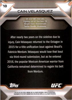 2016 Topps UFC Knockout #18 Cain Velasquez Back
