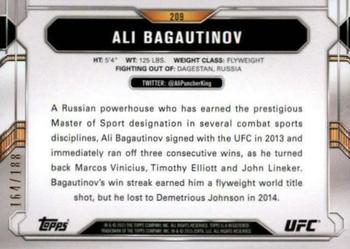 2015 Topps UFC Chronicles - Black and White #209 Ali Bagautinov Back