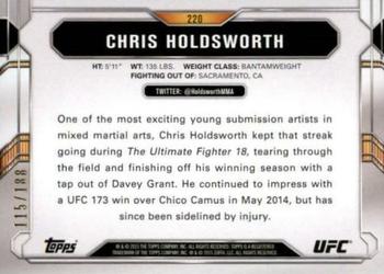 2015 Topps UFC Chronicles - Black and White #220 Chris Holdsworth Back