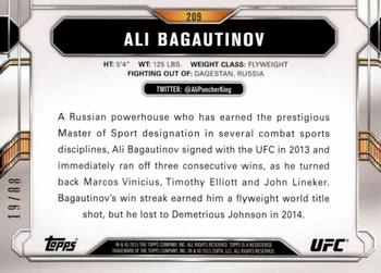 2015 Topps UFC Chronicles - Gold #209 Ali Bagautinov Back
