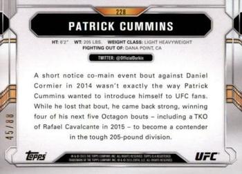 2015 Topps UFC Chronicles - Gold #228 Patrick Cummins Back