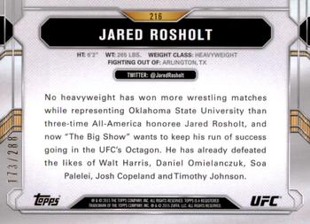 2015 Topps UFC Chronicles - Green #216 Jared Rosholt Back