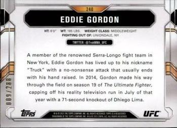 2015 Topps UFC Chronicles - Green #240 Eddie Gordon Back