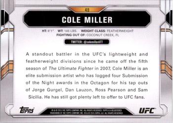 2015 Topps UFC Chronicles - Silver #49 Cole Miller Back
