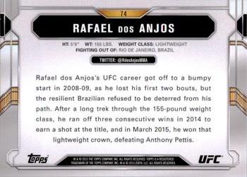 2015 Topps UFC Chronicles - Silver #74 Rafael dos Anjos Back