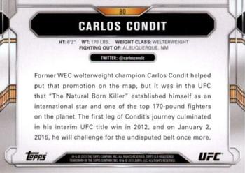 2015 Topps UFC Chronicles - Silver #80 Carlos Condit Back