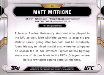 2015 Topps UFC Chronicles - Silver #93 Matt Mitrione Back