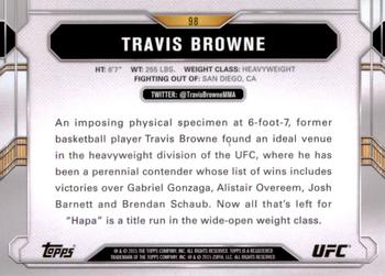 2015 Topps UFC Chronicles - Silver #98 Travis Browne Back
