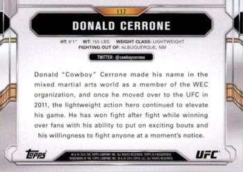2015 Topps UFC Chronicles - Silver #117 Donald Cerrone Back