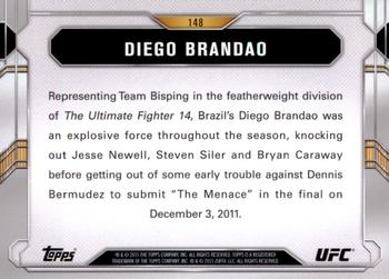 2015 Topps UFC Chronicles - Silver #148 Diego Brandao Back