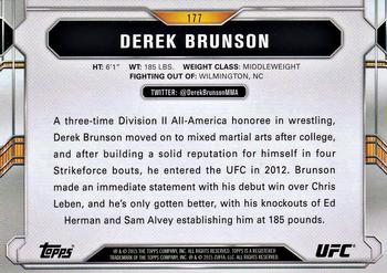 2015 Topps UFC Chronicles - Silver #177 Derek Brunson Back