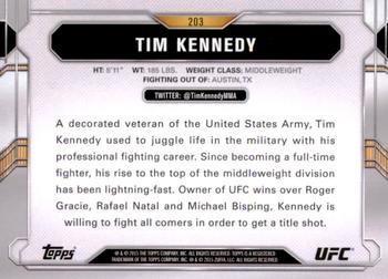 2015 Topps UFC Chronicles - Silver #203 Tim Kennedy Back