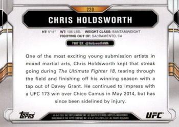 2015 Topps UFC Chronicles - Silver #220 Chris Holdsworth Back
