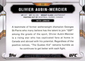 2015 Topps UFC Chronicles - Silver #232 Olivier Aubin-Mercier Back