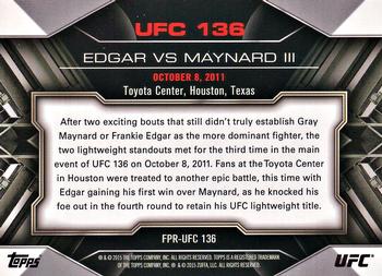 2015 Topps UFC Chronicles - Fight Poster Preview #FPR-UFC136 UFC 136 Back