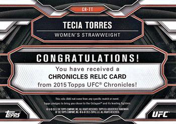 2015 Topps UFC Chronicles - Relics #CR-TT Tecia Torres Back