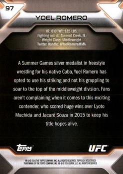 2016 Topps UFC Knockout - Gold #97 Yoel Romero Back