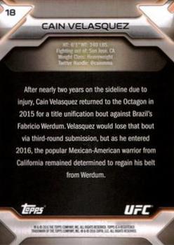 2016 Topps UFC Knockout - Silver #18 Cain Velasquez Back