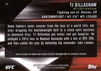 2017 Topps UFC Knockout #14 TJ Dillashaw Back